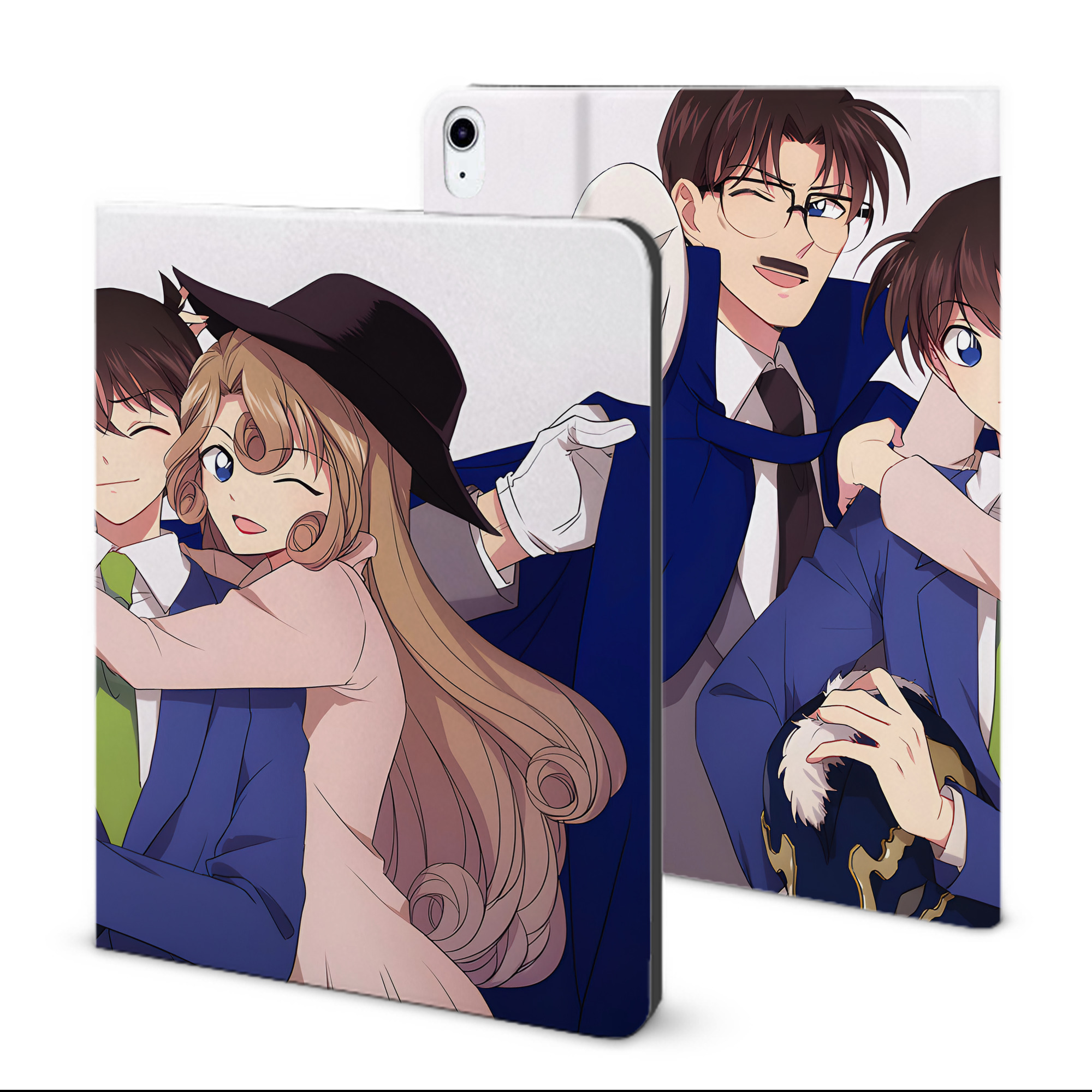 （画像用） 名探偵コナン Detective Conan IPad ケース ブック型 PUレザー TPU 耐衝撃 軽量 薄型 ペン収納なし 全面保護 IPad 各モデル対応
